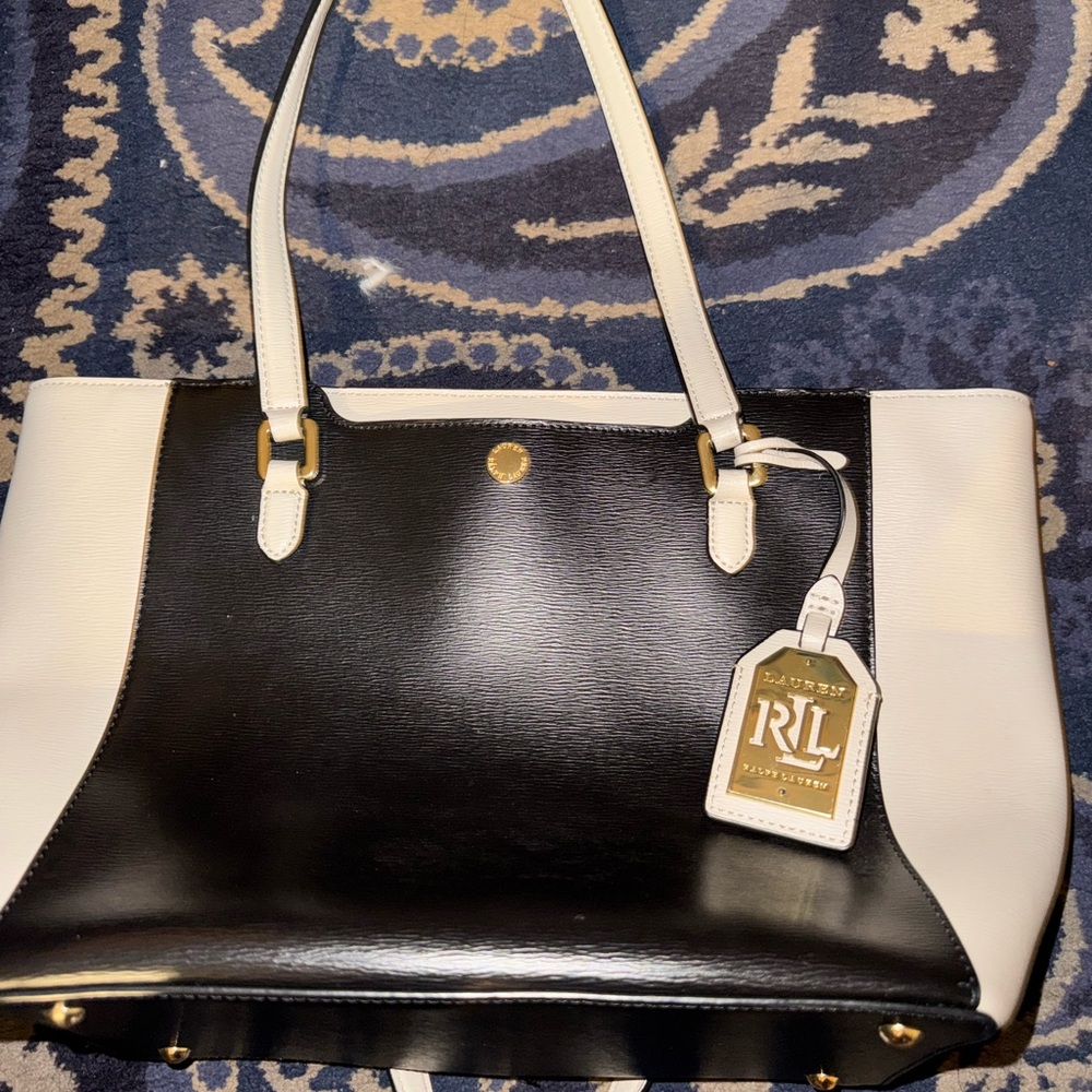 Polo by Ralph Lauren Black and White Tote Bag